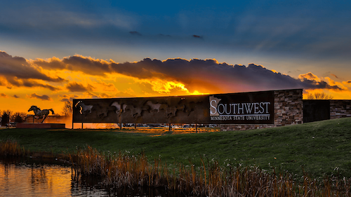 SMSU mustang sign photo